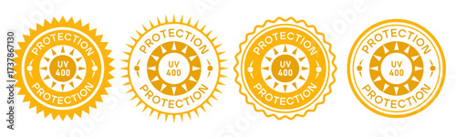 uv400 protection badge label icon vector seal emblem stamp sign design