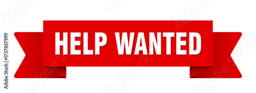 help wanted ribbon isolated on transparent background. help wanted ribbon