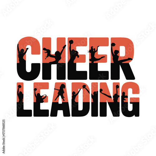 Cheerleading Typographic Sticker Vector Set