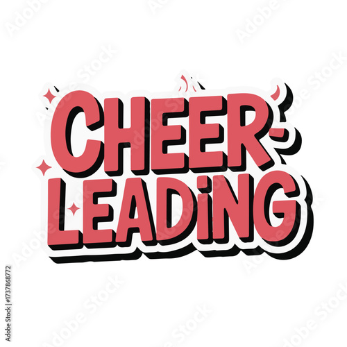 Cheerleading Typographic Sticker Vector Set
