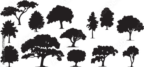 tree silhouette vector, nature landscape design, forest tree clipart, green plant artwork, outdoor nature svg, forestry landscape art, natural eco graphic, scenic park illustration, woodland forest im