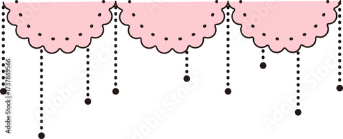 Vector  illustrations of cute lace and pearl line