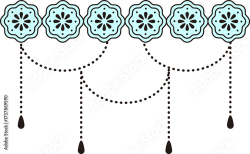 Vector  illustrations of cute lace and pearl line