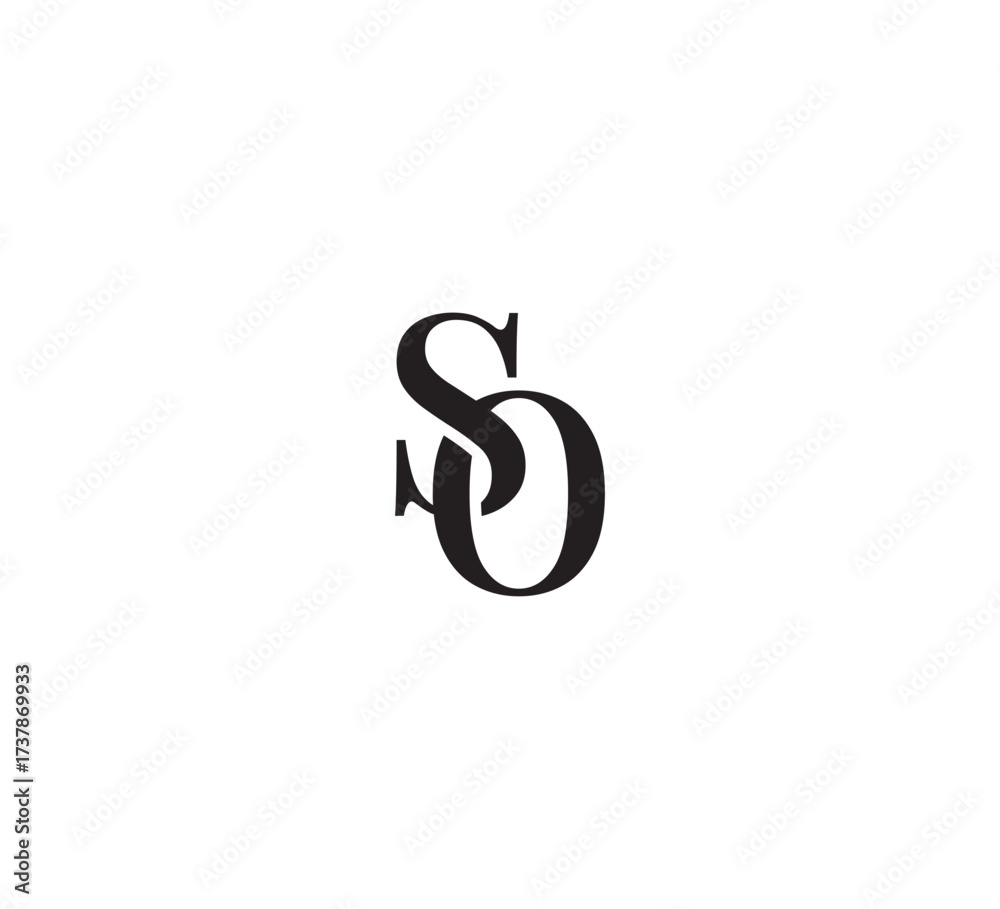 Obraz premium Elegant Serif Monogram Logo with Overlapping Initial Letters – Vintage and Modern Branding Design so