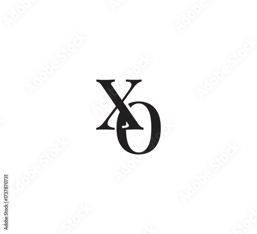 Free Download Elegant Serif Monogram Logo with Overlapping Initial Letters – Vintage and Modern Branding Design xo - GFXLoad