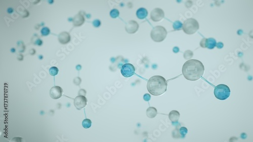 Hydrogen peroxide of H2O2 molecule. Chemistry research background with copy space
