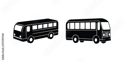 bus silhouette icon vector illustration