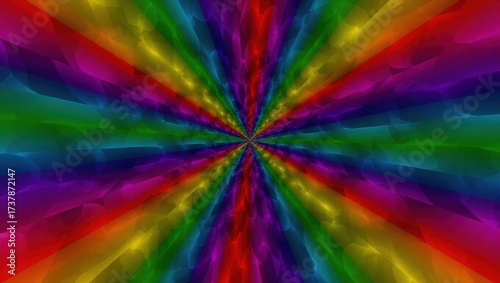 Vibrant Rainbow Burst Abstract Background.