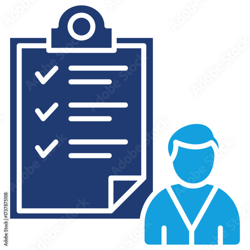 Survey Flat Blue Icon
