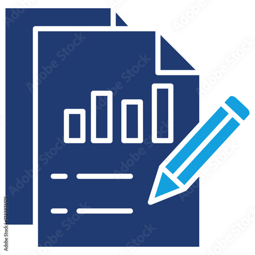 Results Flat Blue Icon