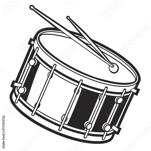 drum and drumsticks