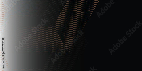 Abstract elegant gold glowing Hexagon with lighting effect sparkle on black modern