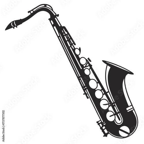 saxophone isolated on black