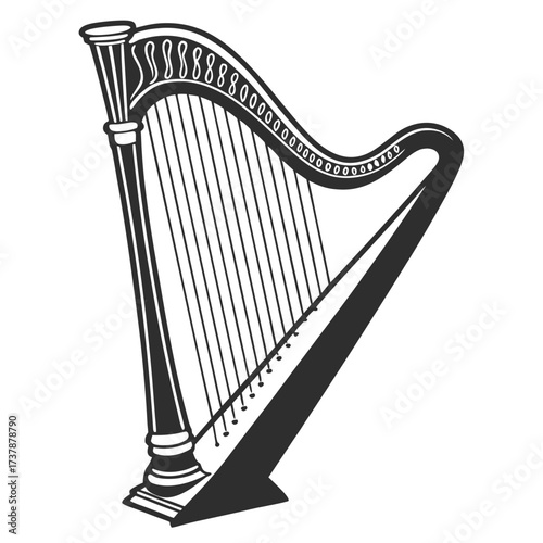 harp isolated on white