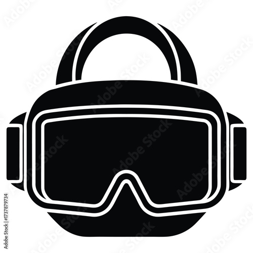 Safety goggles vector illustration showing protective equipment for safety and sport, isolated on a white background
