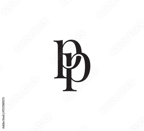 Elegant Serif Monogram Logo with Overlapping Initial Letters – Vintage and Modern Branding Design pp