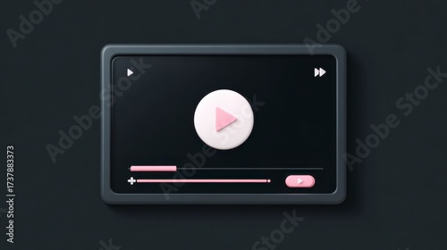 Free Download Minimalist Media Player: A sleek and modern media player interface with a prominent play button, representing streaming, multimedia, and digital content.  - GFXLoad