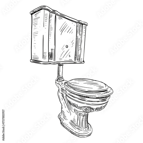 Toilet handdrawn illustration⁠
