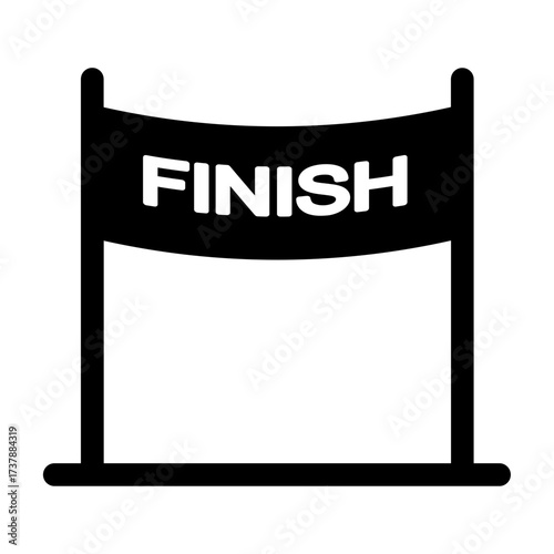 Finish line banner icon, representing the end point of a horse race or competition.