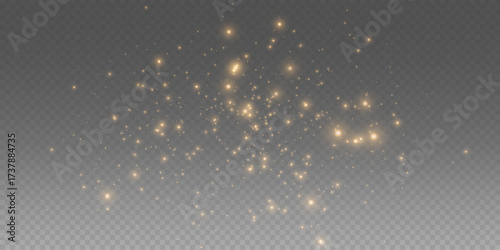 Golden dust light sparkle glow background Christmas PNG.