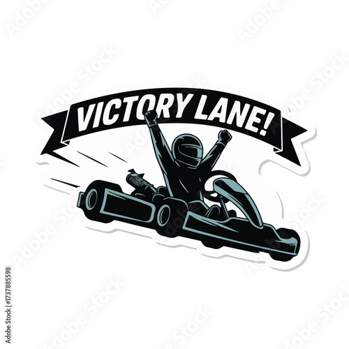 Dynamic Karting Victory Lap Badge Illustration Collection
