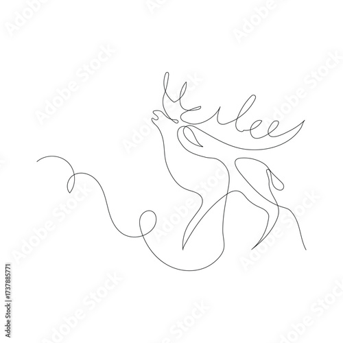 deer animal lines art canary logo vector symbol icon design graphic illustration