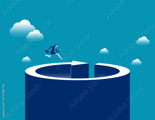 Running in loops. Collar worker runs in the direction of the arrow