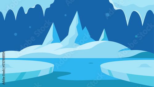 Illustration of a winter landscape scene