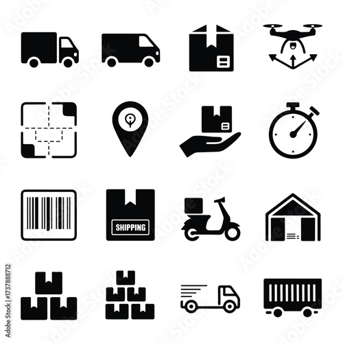 Delivery and logistics vector icons for your design