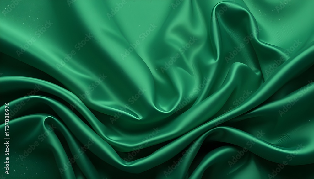Obraz premium dodger green abstract background. Silk satin velvet fabric. Elegant luxury rich