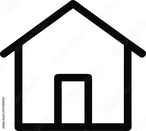 Simple Home Icon Symbolizing Real Estate, Shelter, and Security.