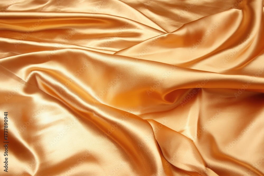 Obraz premium Golden satin fabric with soft folds and luxurious texture, elegant material for high-end design projects