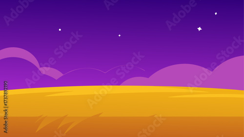 Night sky with stars and clouds landscape