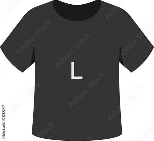 Black L size t-shirt icon graphic