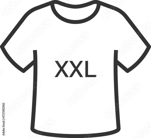 Line art XXL t-shirt icon in white