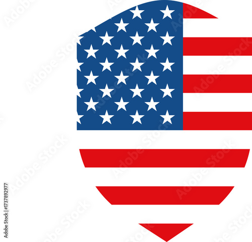 Rounded top American flag badge vector