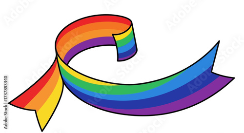 Vibrant spectrum ribbon illustration for inclusivity and diversity symbolism design
