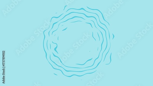 Abstract Blue Circular Wave Pattern Design on Light Blue Background