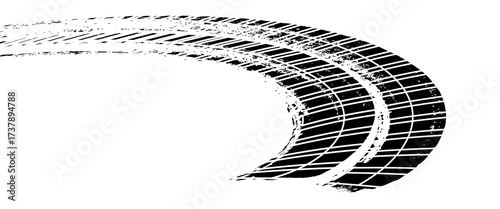 Vector Print Textured Tire Track . Design Element . Car tread silhouette . Mud splash grunge texture