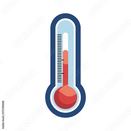Depiction of a Thermometer Showing Raised Temperature with a Modern Design and High Readability for Healthcare Concepts
