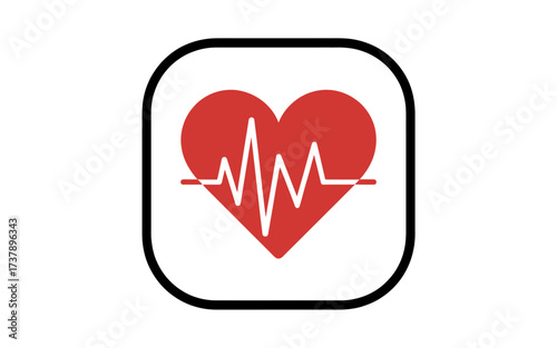 Heart Rate Symbol with Heartbeat Monitoring for Medical Apps and Healthcare Technology Showing Wellness and Vital Signs in a Modern Design