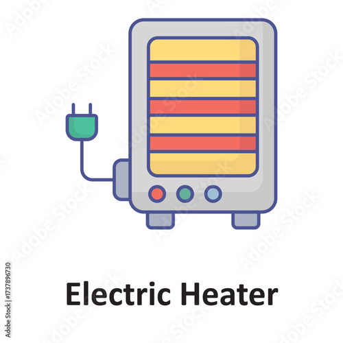 Electric heater Vector icon which can easily modify or edit