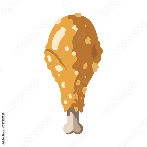 Crispy and Delicious Fried Chicken Leg on White Background