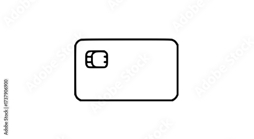 Simple illustration of a rectangular credit card with a chip, isolated on white background.