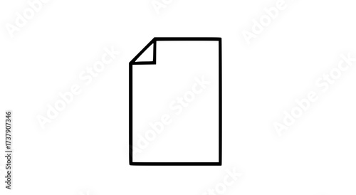 Simple line drawing of a blank document with a folded corner, isolated on white.