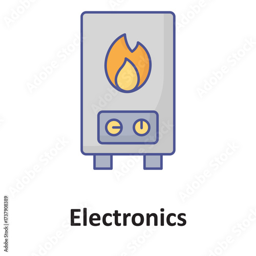 Electric heating Vector icon which can easily modify or edit