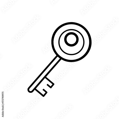 Illustration of a simple black line key on transparent background