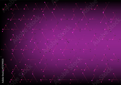 Line and dot form to triangle shape, space abstract background.