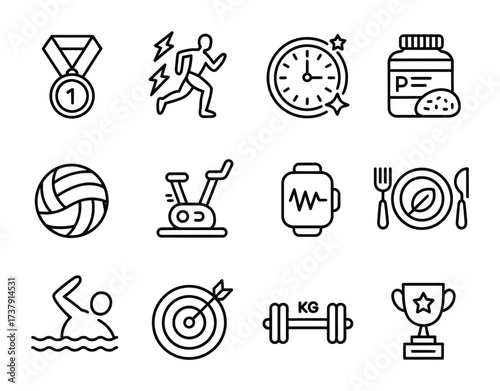 Sports Performance Icons Vector Pack