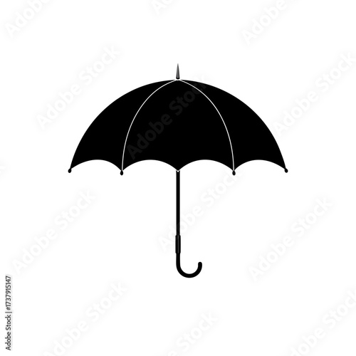 Black umbrella icon vector